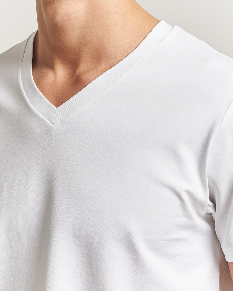 Homme | T-shirts | Filippa K | Soft Lycra V-Neck Tee White