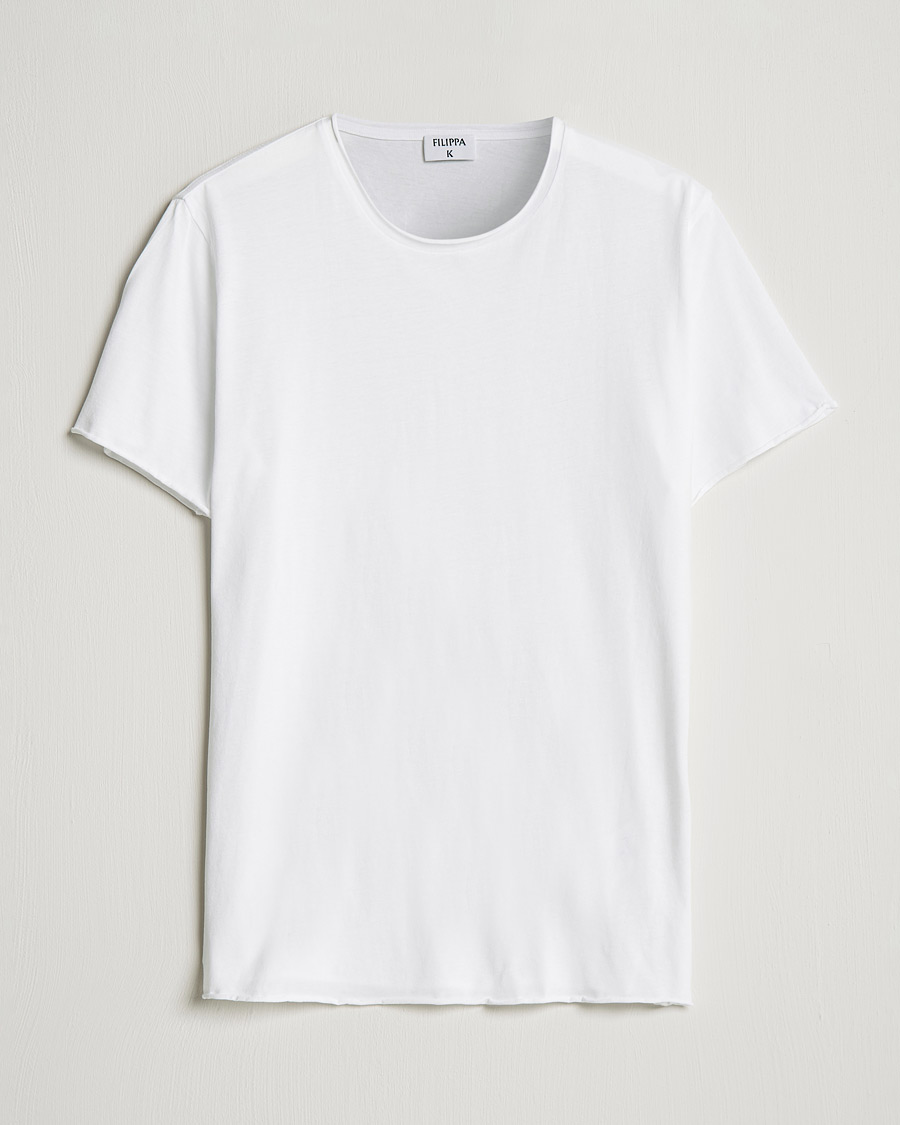 Heren | T-shirts | Filippa K | Roll Neck Crew Neck Tee White