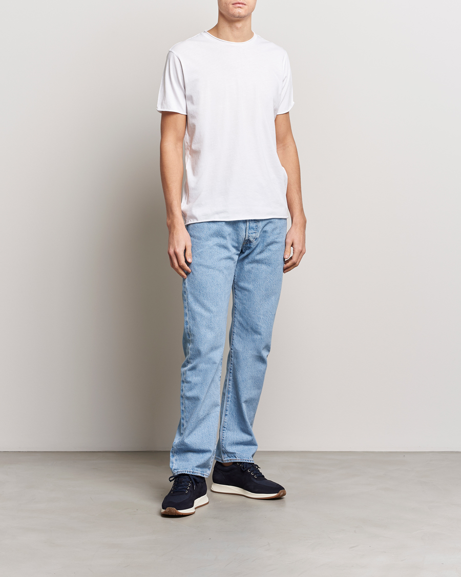Heren | T-shirts | Filippa K | Roll Neck Crew Neck Tee White