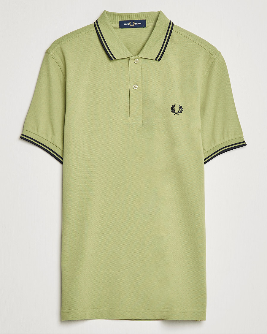 Heren | Polo's | Fred Perry | Twin Tip Polo Sage Green 