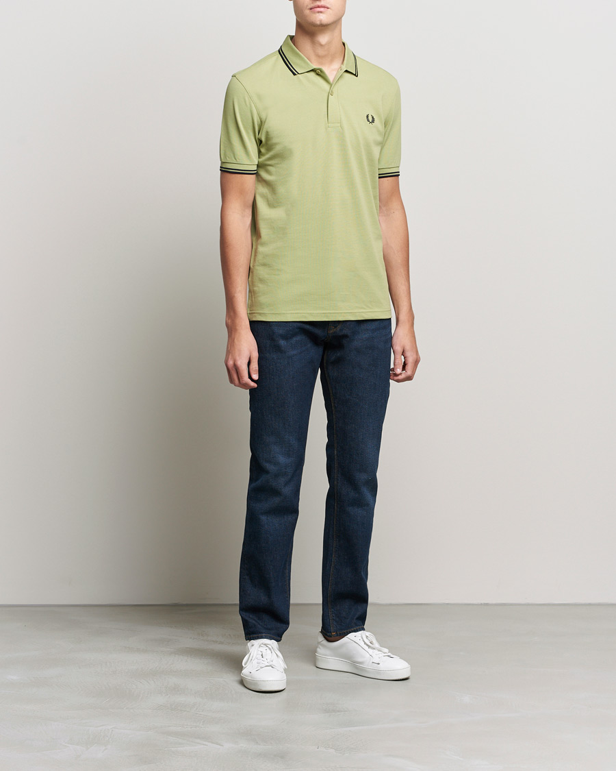 Heren | Polo's | Fred Perry | Twin Tip Polo Sage Green 