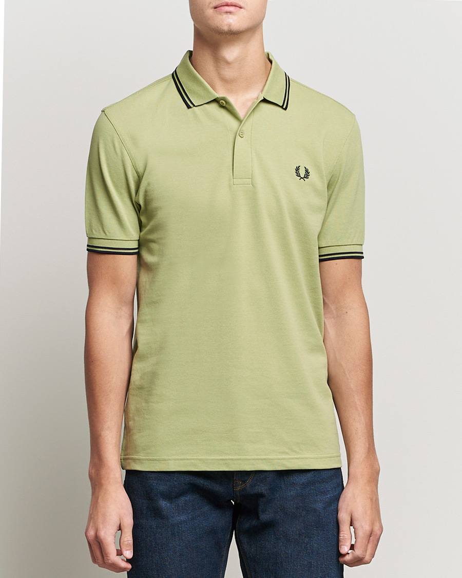 Heren | Polo's | Fred Perry | Twin Tip Polo Sage Green 