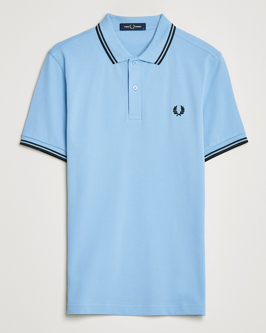 Heren | Polo's | Fred Perry | Twin Tip Polo Sky Blue Black
