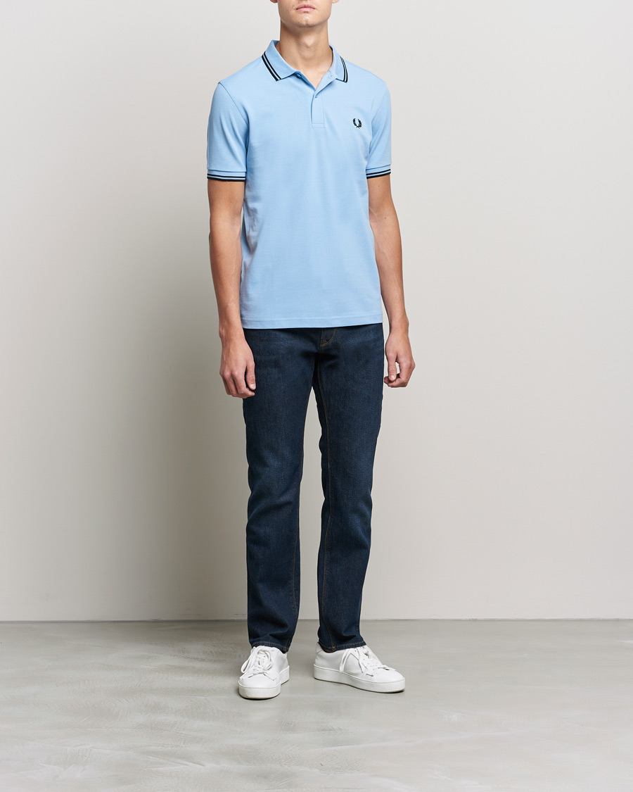 Heren | Polo's | Fred Perry | Twin Tip Polo Sky Blue Black