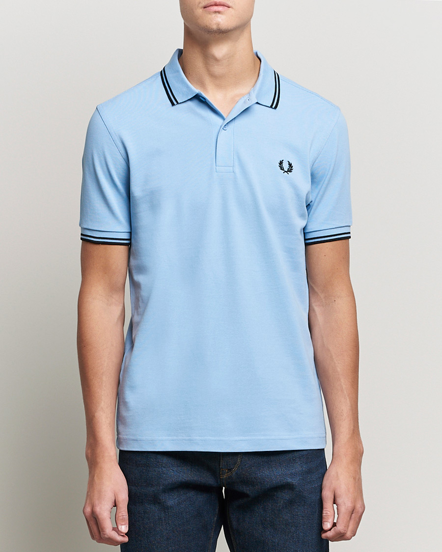 Heren | Polo's | Fred Perry | Twin Tip Polo Sky Blue Black