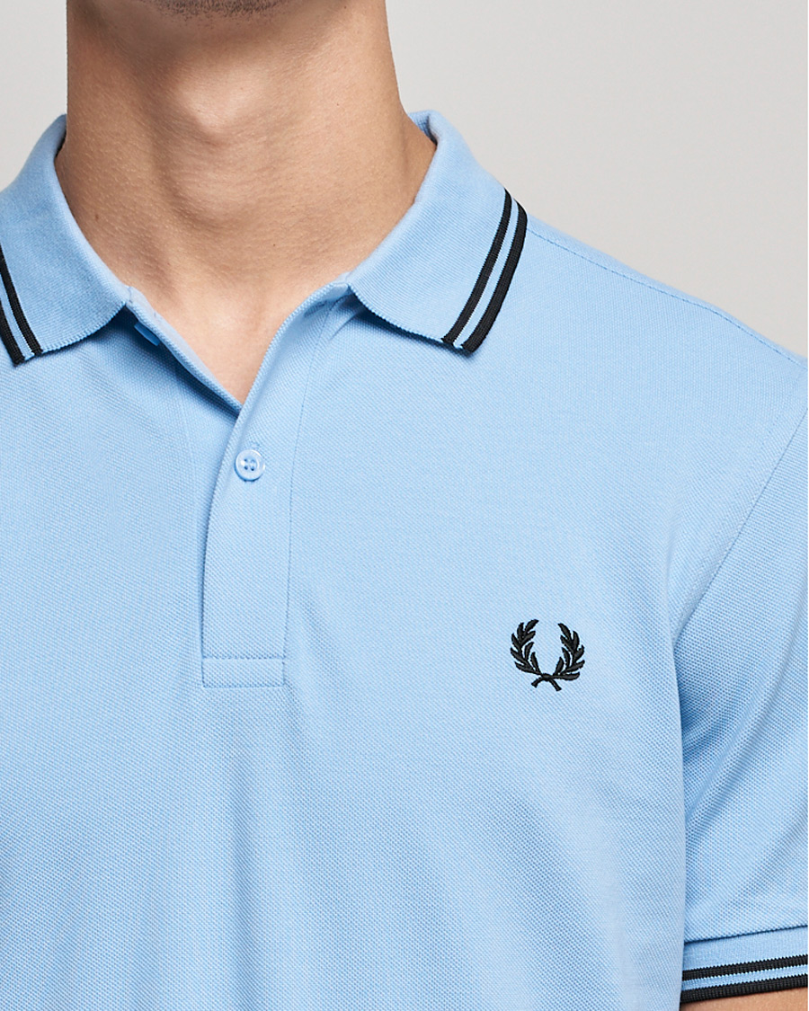 Heren | Polo's | Fred Perry | Twin Tip Polo Sky Blue Black
