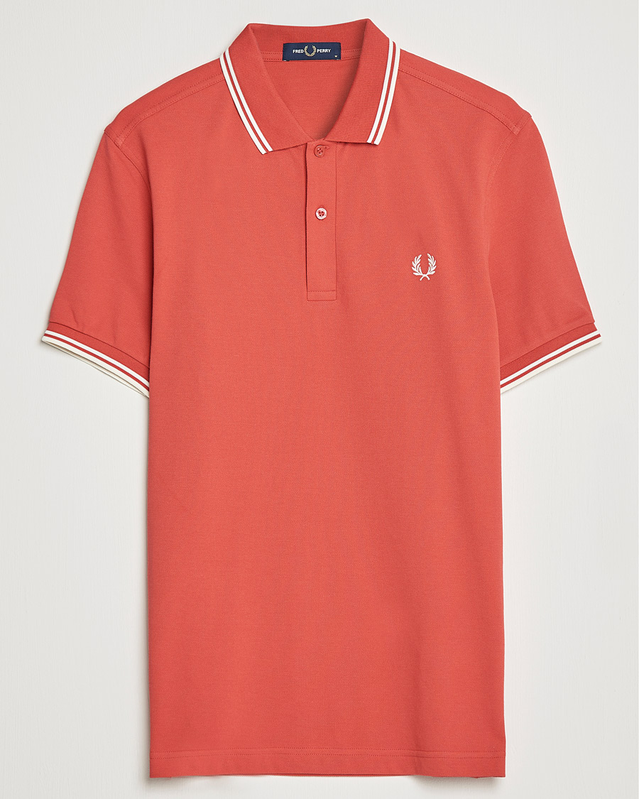 Homme | Polos | Fred Perry | Twin Tip Polo Washed Red