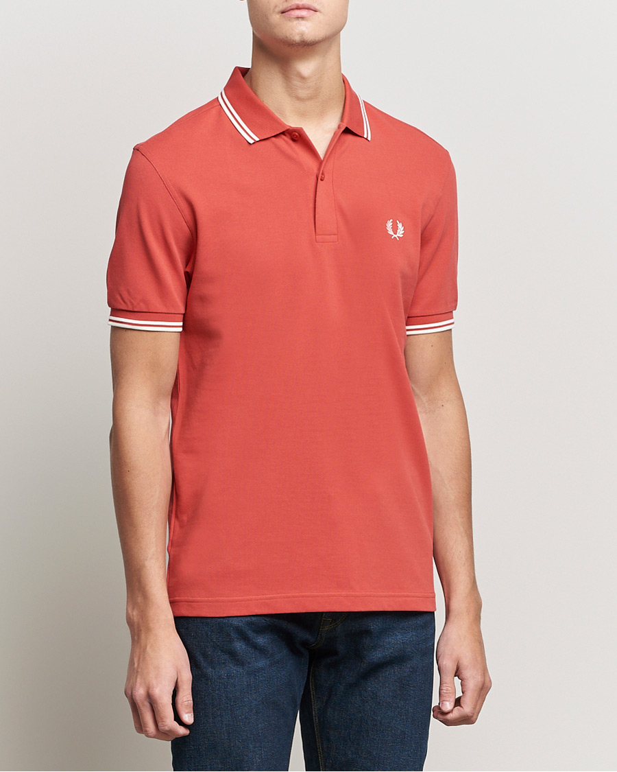 Homme | Polos | Fred Perry | Twin Tip Polo Washed Red