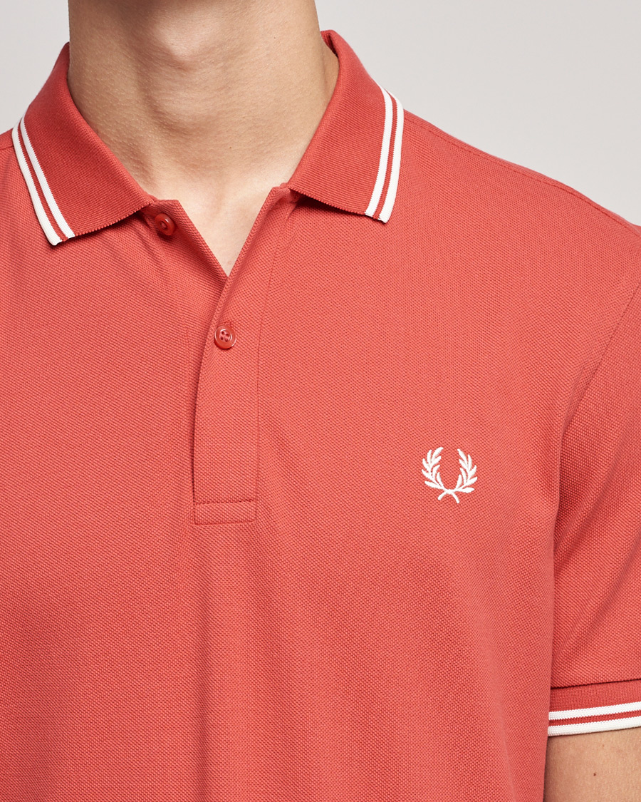 Homme | Polos | Fred Perry | Twin Tip Polo Washed Red