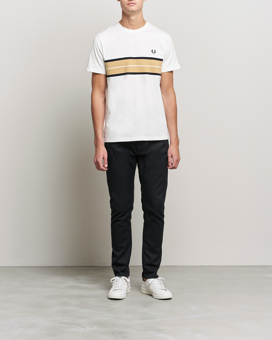 Heren | T-shirts | Fred Perry | Tram Line Pannel Tee Snow White