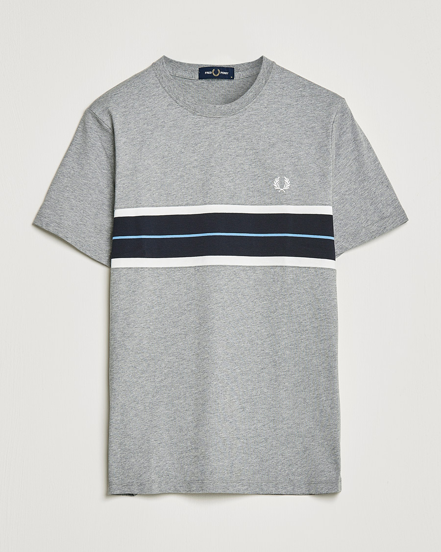 Homme | T-shirts | Fred Perry | Tram Line Pannel Tee Steel Marl