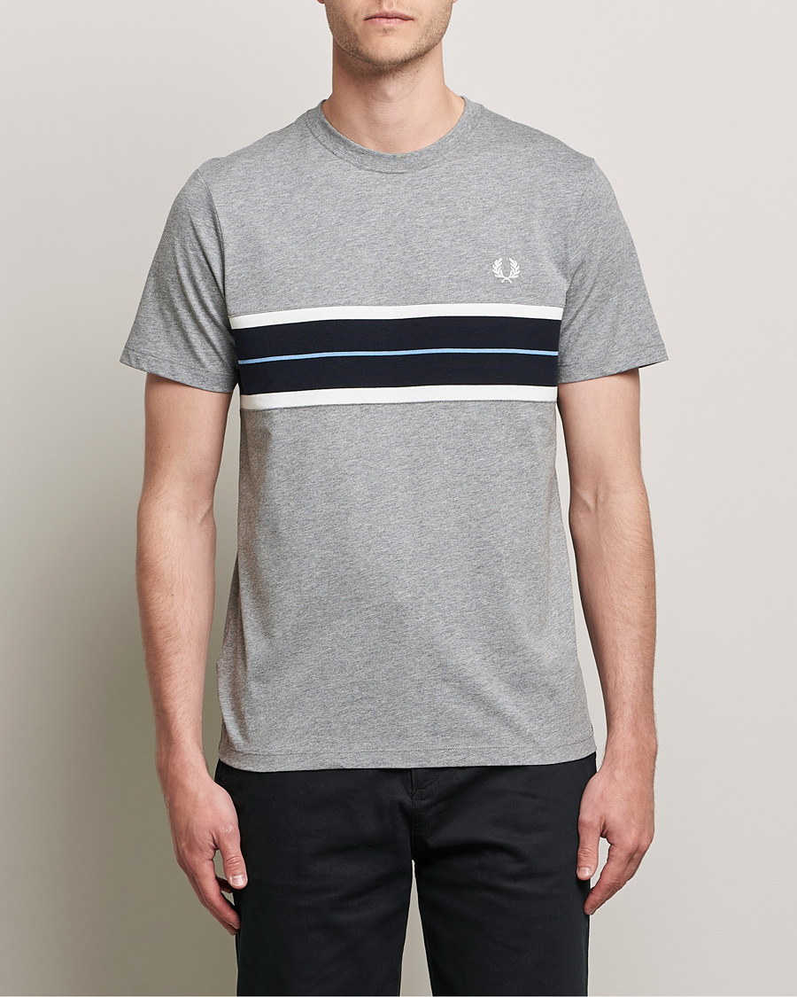 Homme | T-shirts | Fred Perry | Tram Line Pannel Tee Steel Marl
