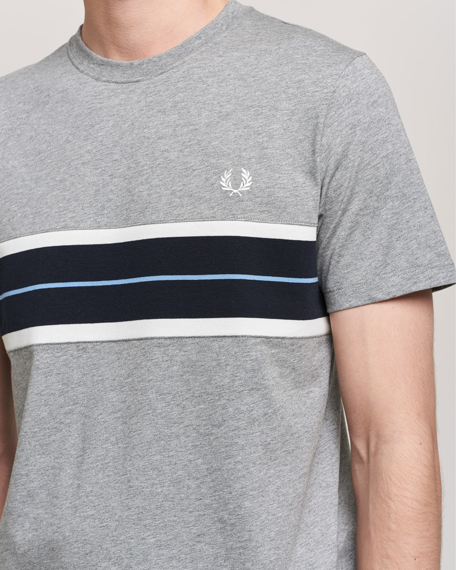 Homme | T-shirts | Fred Perry | Tram Line Pannel Tee Steel Marl
