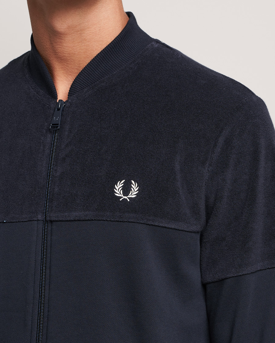 Homme | Pulls Et Tricots | Fred Perry | Towelling Pannel Track Jacket Navy