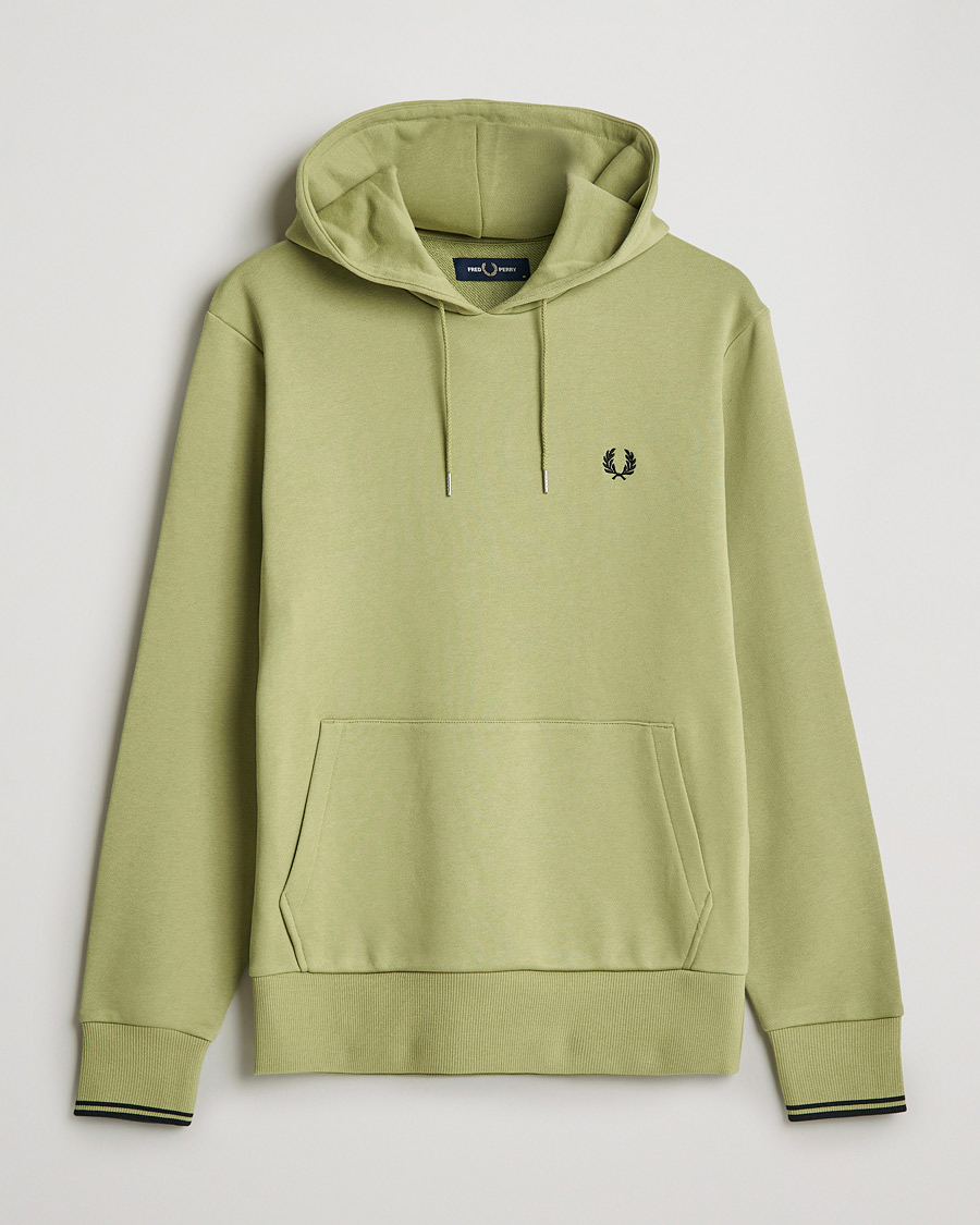 Heren | Truien | Fred Perry | Tipped Hooded Sweatshirt Sage Green