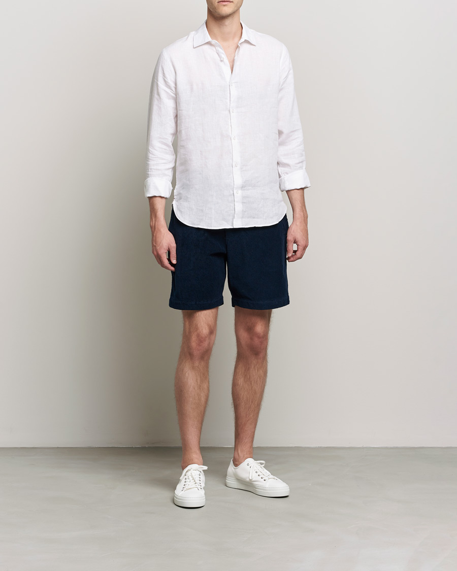 Homme | Shorts | Orlebar Brown | Afador OB Stripe Towelling Shorts Navy