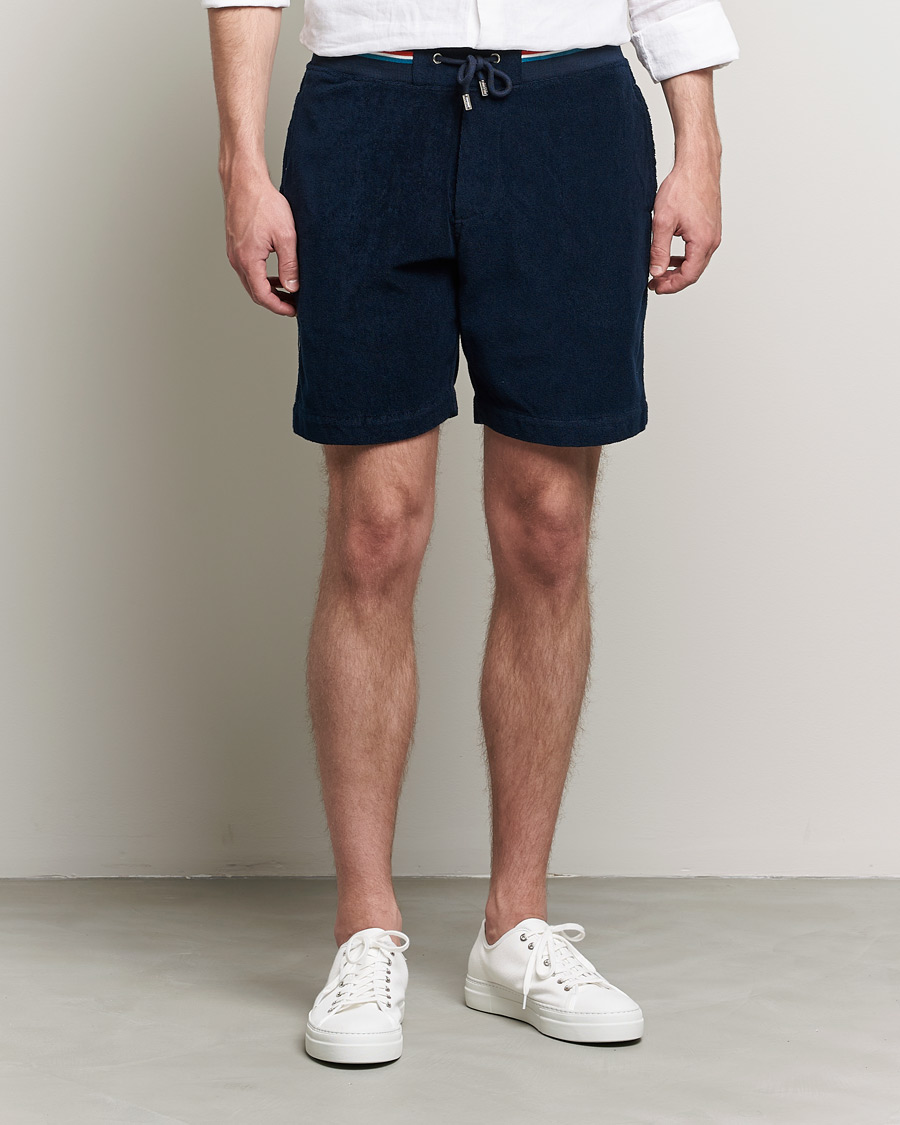 Homme | Shorts | Orlebar Brown | Afador OB Stripe Towelling Shorts Navy