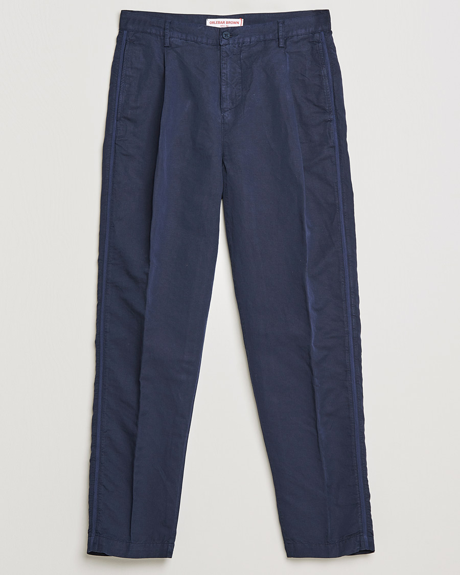 Heren | Broeken | Orlebar Brown | Dunmore Linen/Cotton Trousers Night Iris