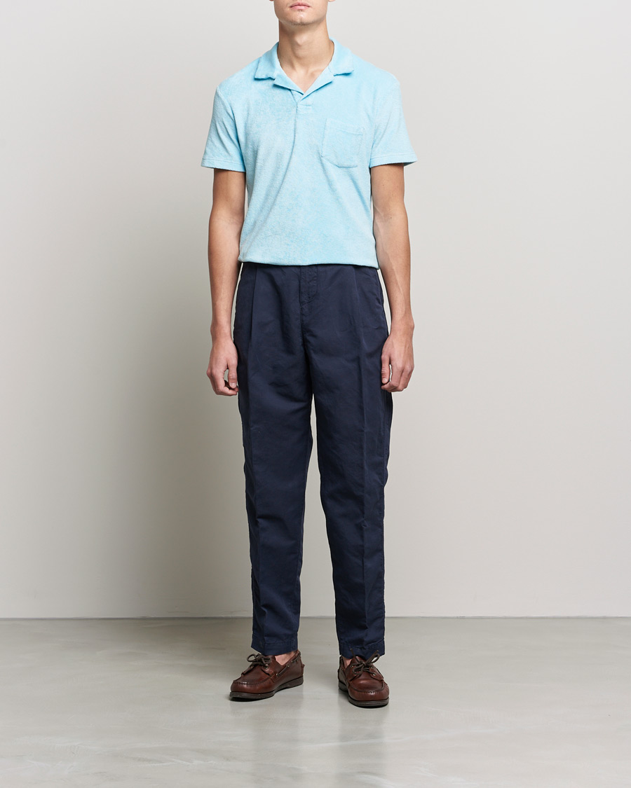Heren | Broeken | Orlebar Brown | Dunmore Linen/Cotton Trousers Night Iris