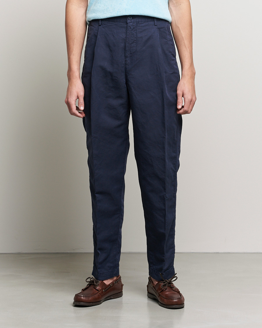 Heren | Broeken | Orlebar Brown | Dunmore Linen/Cotton Trousers Night Iris