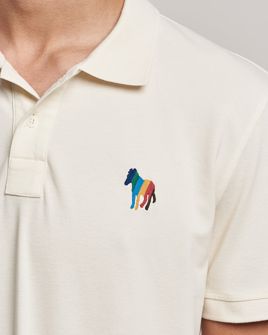 Homme | Polos | PS Paul Smith | Regular Fit Zebra Polo Off White
