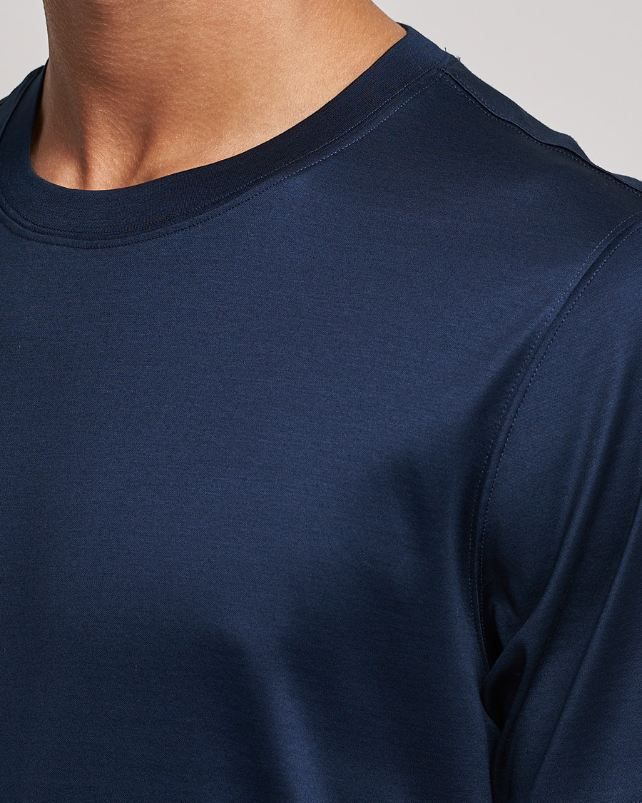 Heren | T-shirts | Eton | Filo Di Scozia Cotton T-Shirt Navy