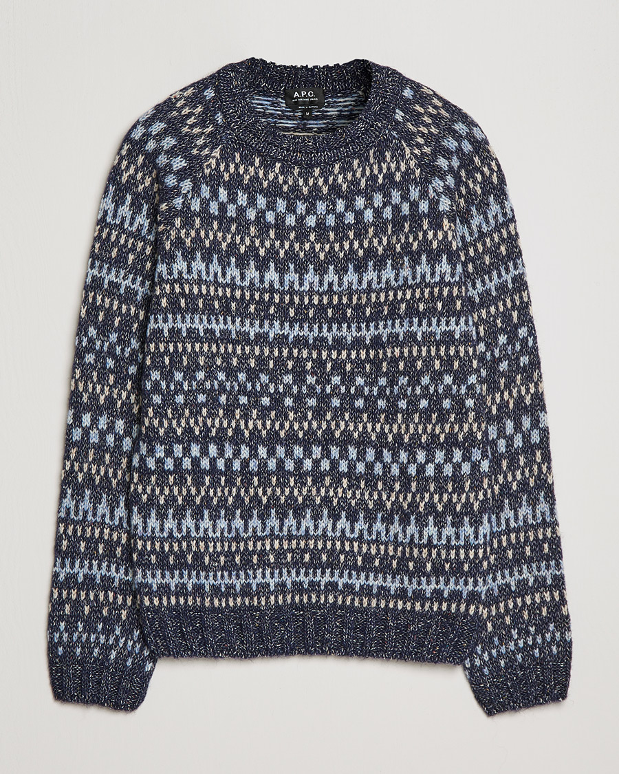 Homme | Pulls Et Tricots | A.P.C. | Leonard Jacquard Pullover Blue Heather