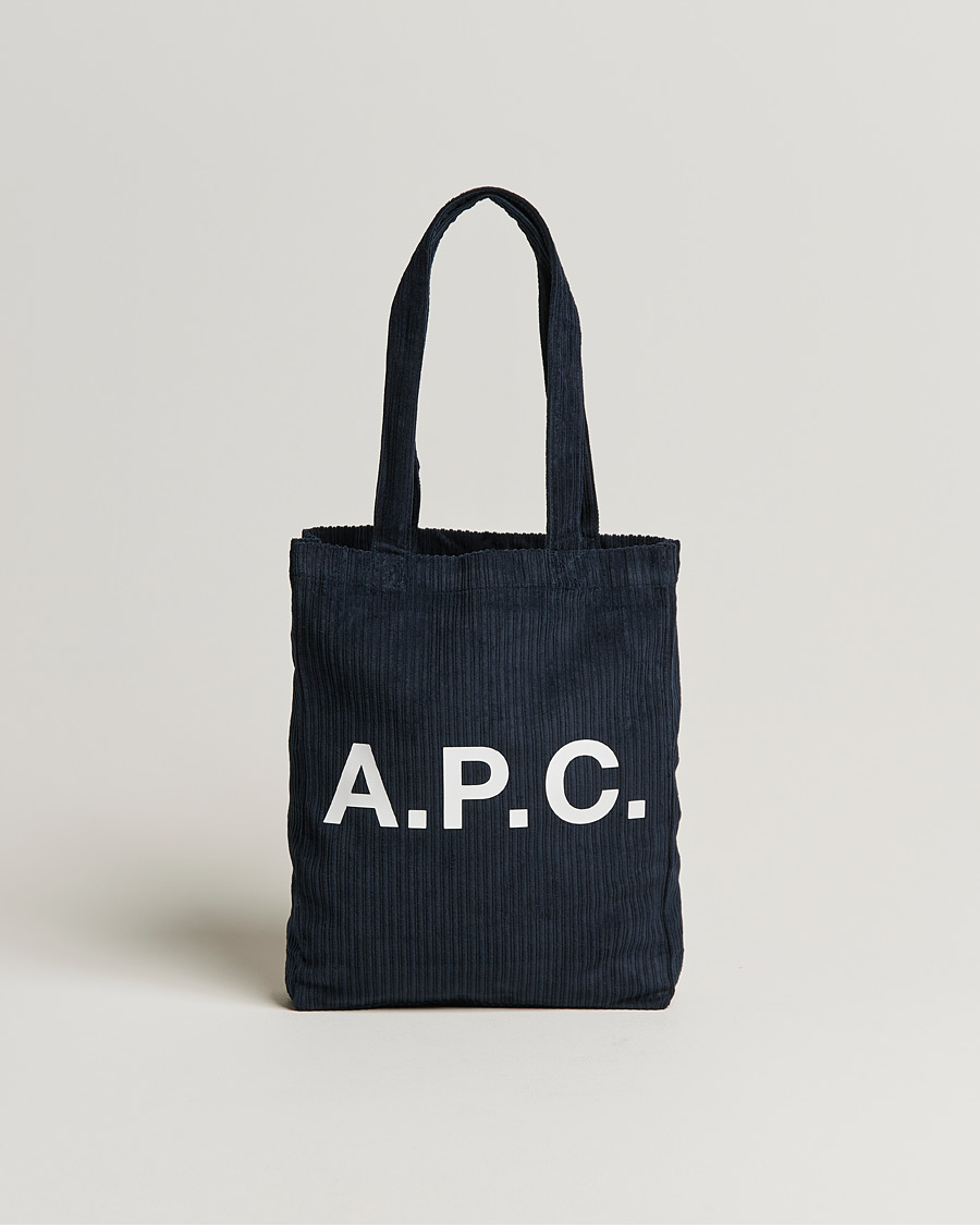 Homme | A.P.C. Lou Corduroy Tote Bag Navy | A.P.C. | Lou Corduroy Tote Bag Navy