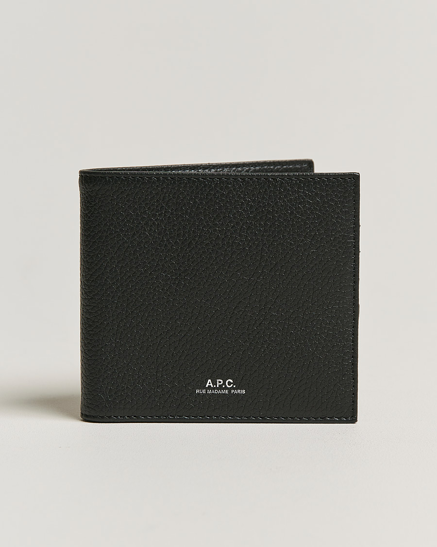 Heren | A.P.C. Grain Leather Wallet Black | A.P.C. | Grain Leather Wallet Black