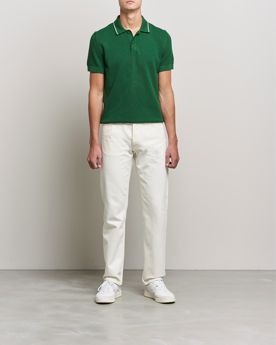 Heren | Polo's | GANT | Textured Knitted Polo Forest Green