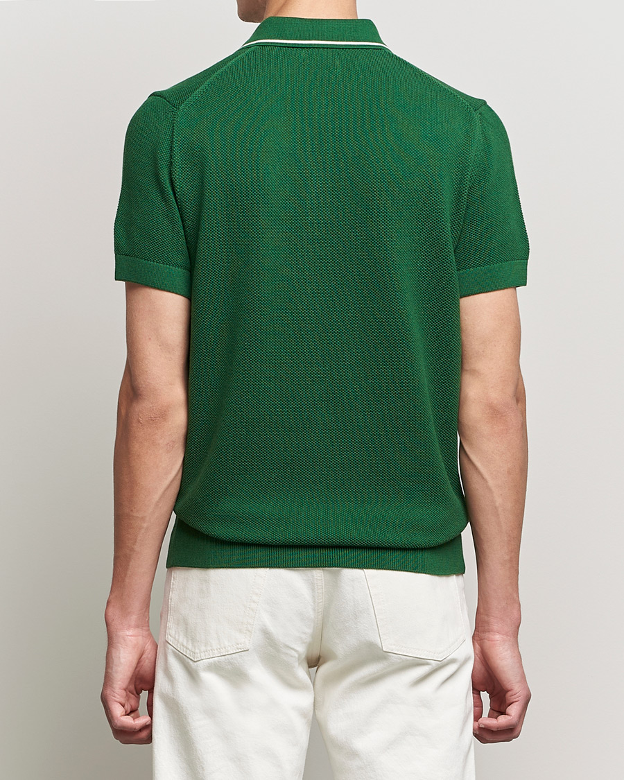 Heren | Polo's | GANT | Textured Knitted Polo Forest Green
