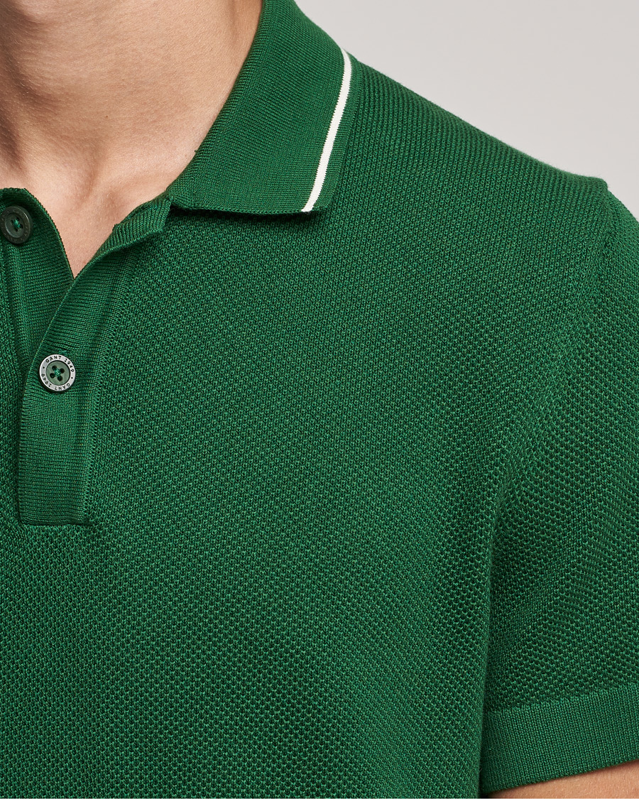 Heren | Polo's | GANT | Textured Knitted Polo Forest Green