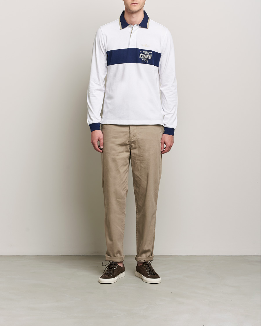Heren | Truien | Aeronautica Militare | Long Sleeve Polo Off White