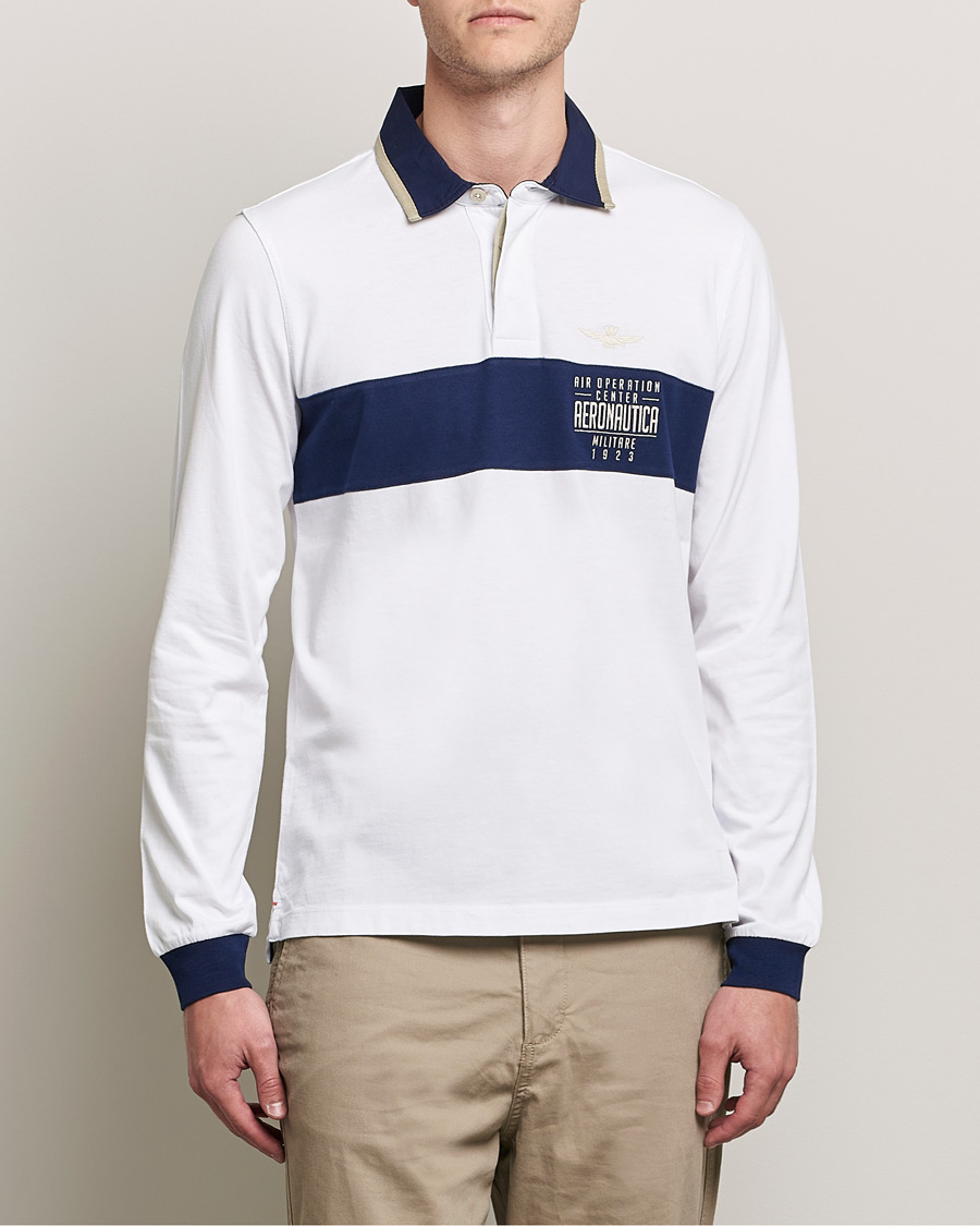 Heren | Truien | Aeronautica Militare | Long Sleeve Polo Off White