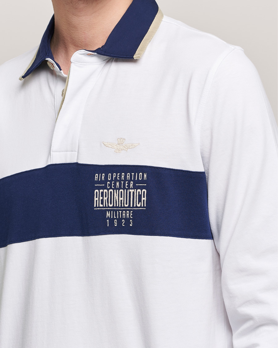 Heren | Truien | Aeronautica Militare | Long Sleeve Polo Off White