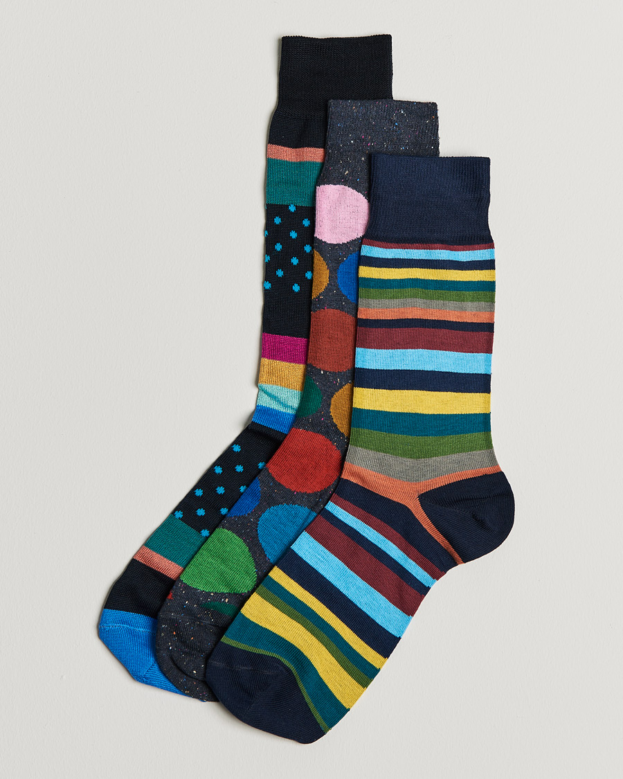 Heren | Ondergoed | Paul Smith | 3-pack Multi Sock Navy