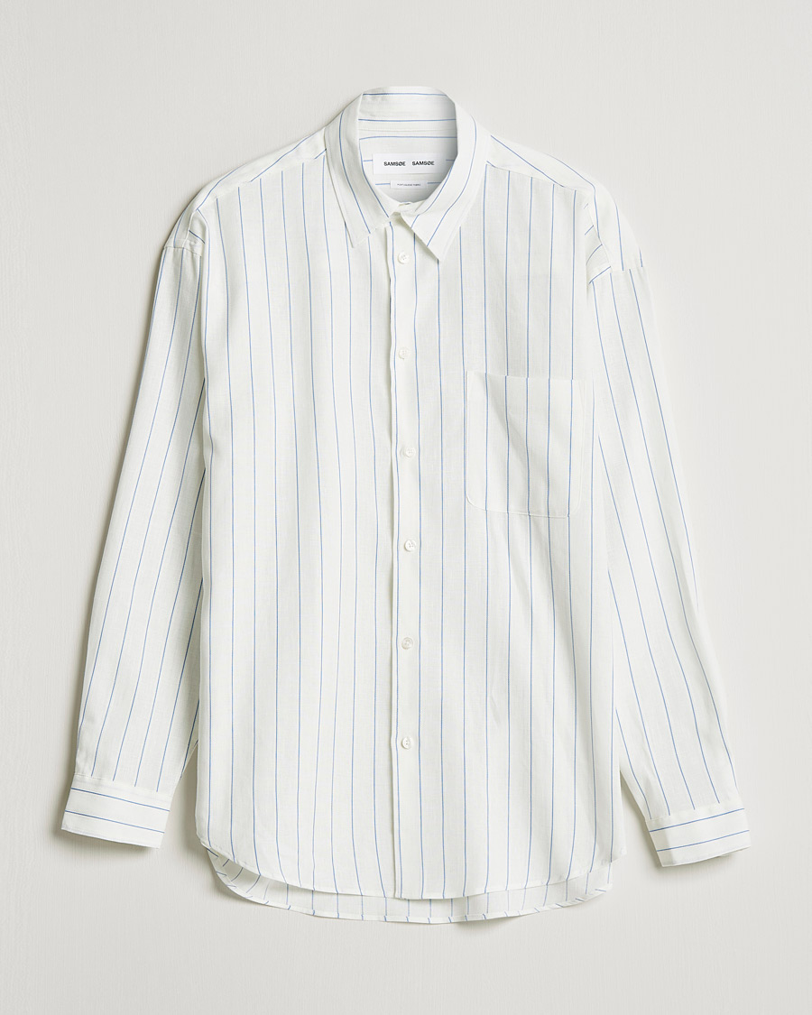 Homme | Chemises | Samsøe Samsøe | Samsøe & Samsøe Luan Linen Cotton Shirt Antiqua Stripe