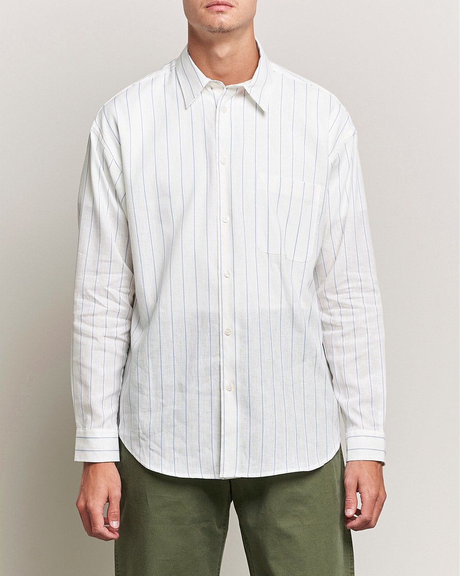 Homme | Chemises | Samsøe Samsøe | Samsøe & Samsøe Luan Linen Cotton Shirt Antiqua Stripe