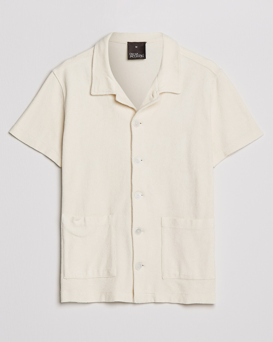 Heren | Polo's | Oscar Jacobson | Alwin Terry Short Sleeve Safari Polo Creme