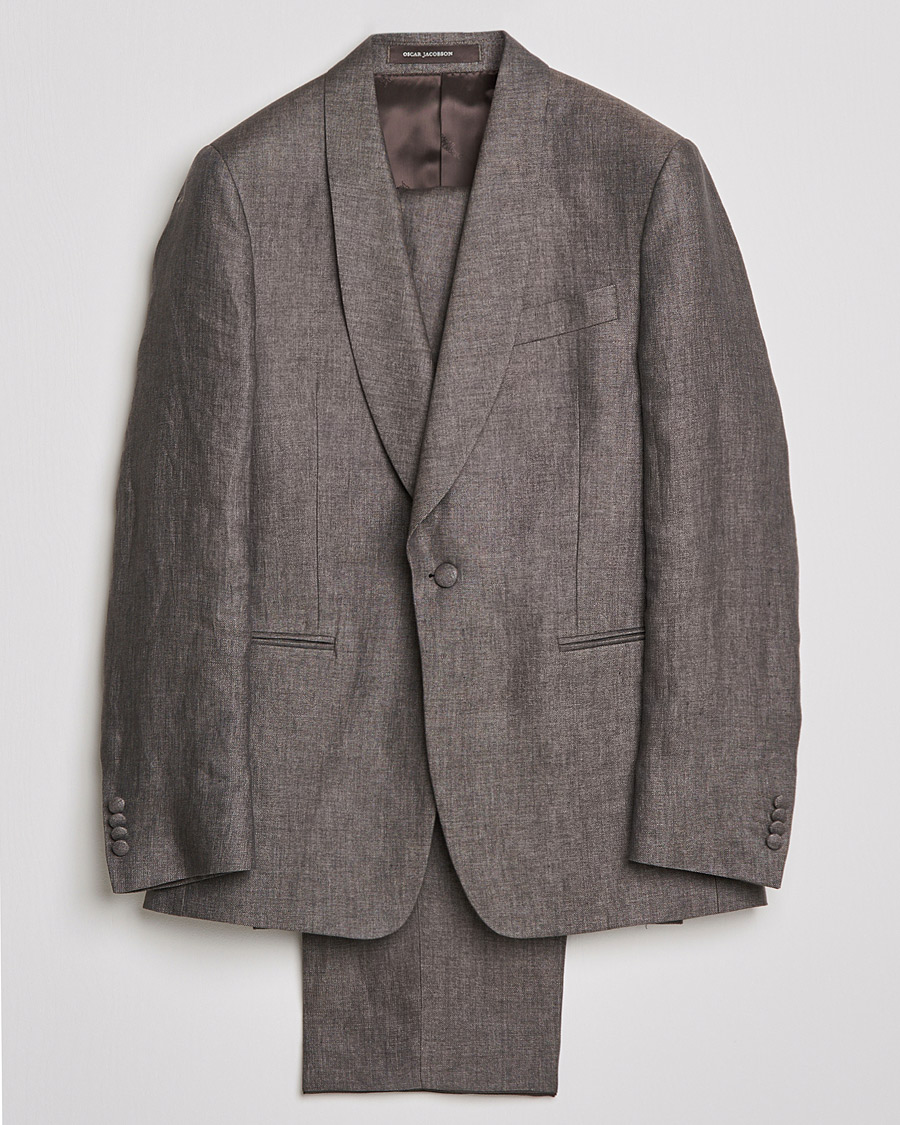 Homme | Costumes | Oscar Jacobson | Figaro Linen Tuxedo Brown