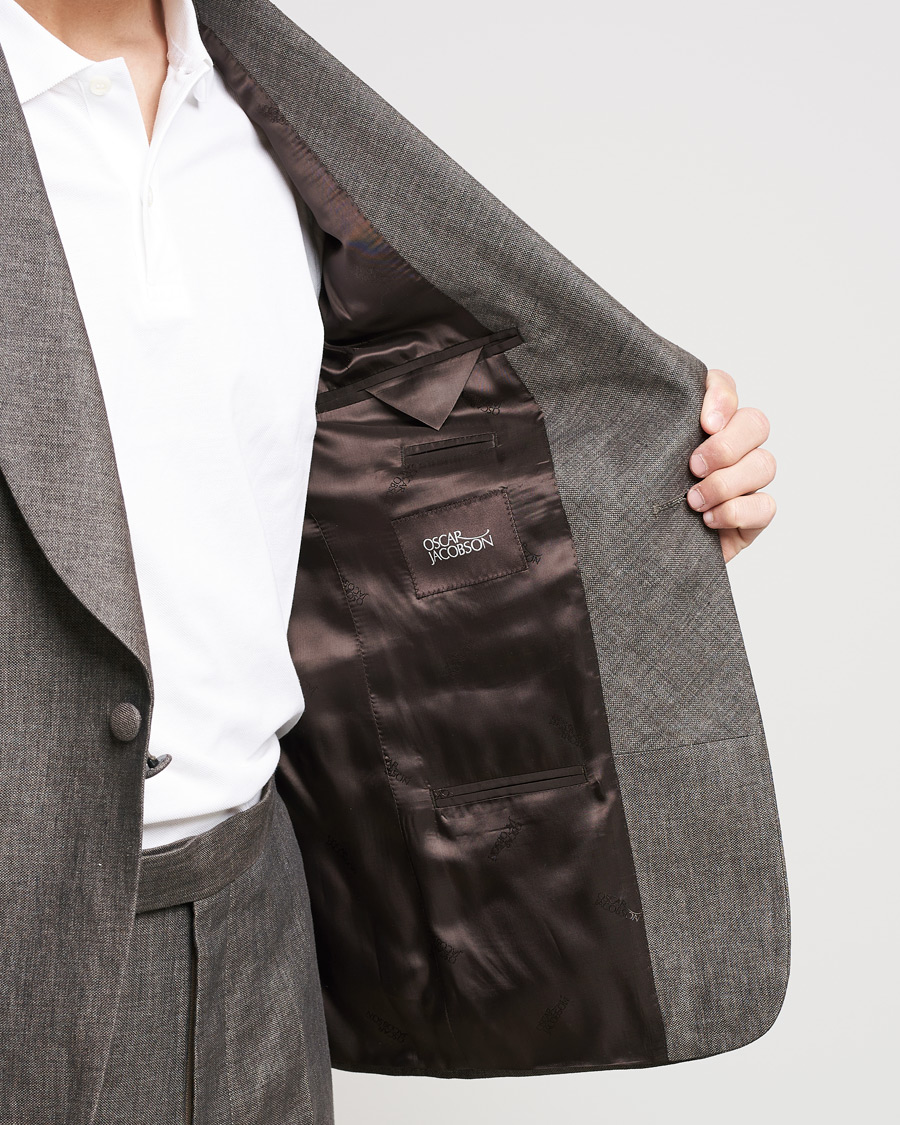 Homme | Costumes | Oscar Jacobson | Figaro Linen Tuxedo Brown