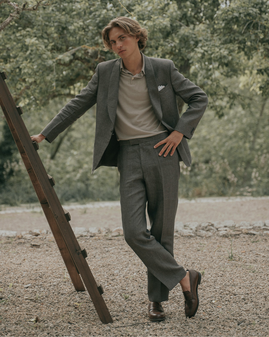 Homme | Costumes | Oscar Jacobson | Figaro Linen Tuxedo Brown