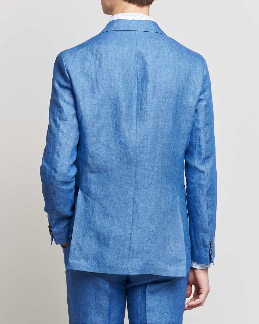 Homme | Blazers | Oscar Jacobson | Ferry Soft Patch Pocket Linen Blazer Light Blue