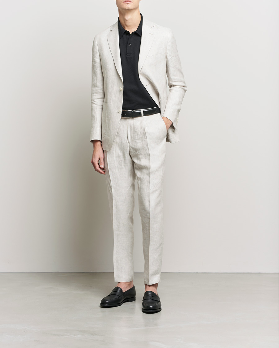 Homme | Blazers | Oscar Jacobson | Ferry Soft Patch Pocket Linen Blazer Creme