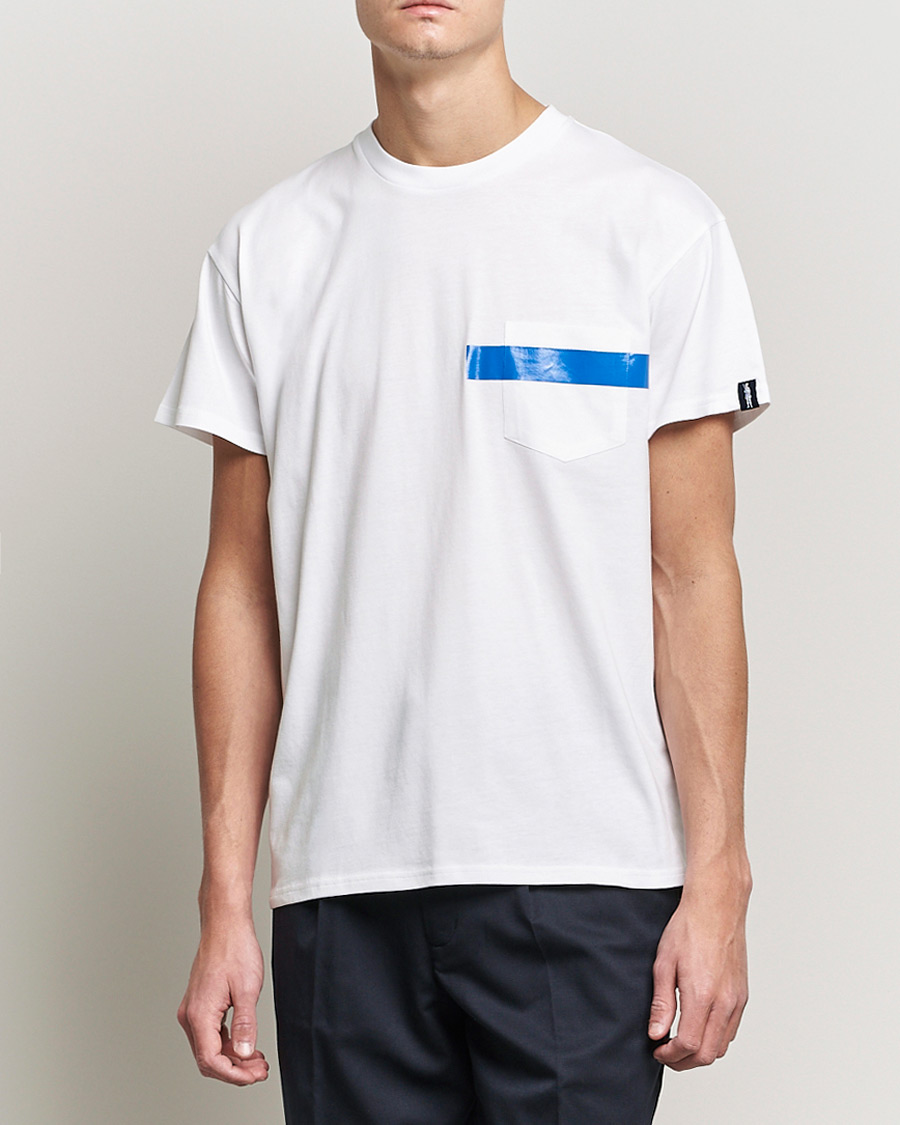 Heren | T-shirts | Mackintosh | Stripe Print Plain Tee White