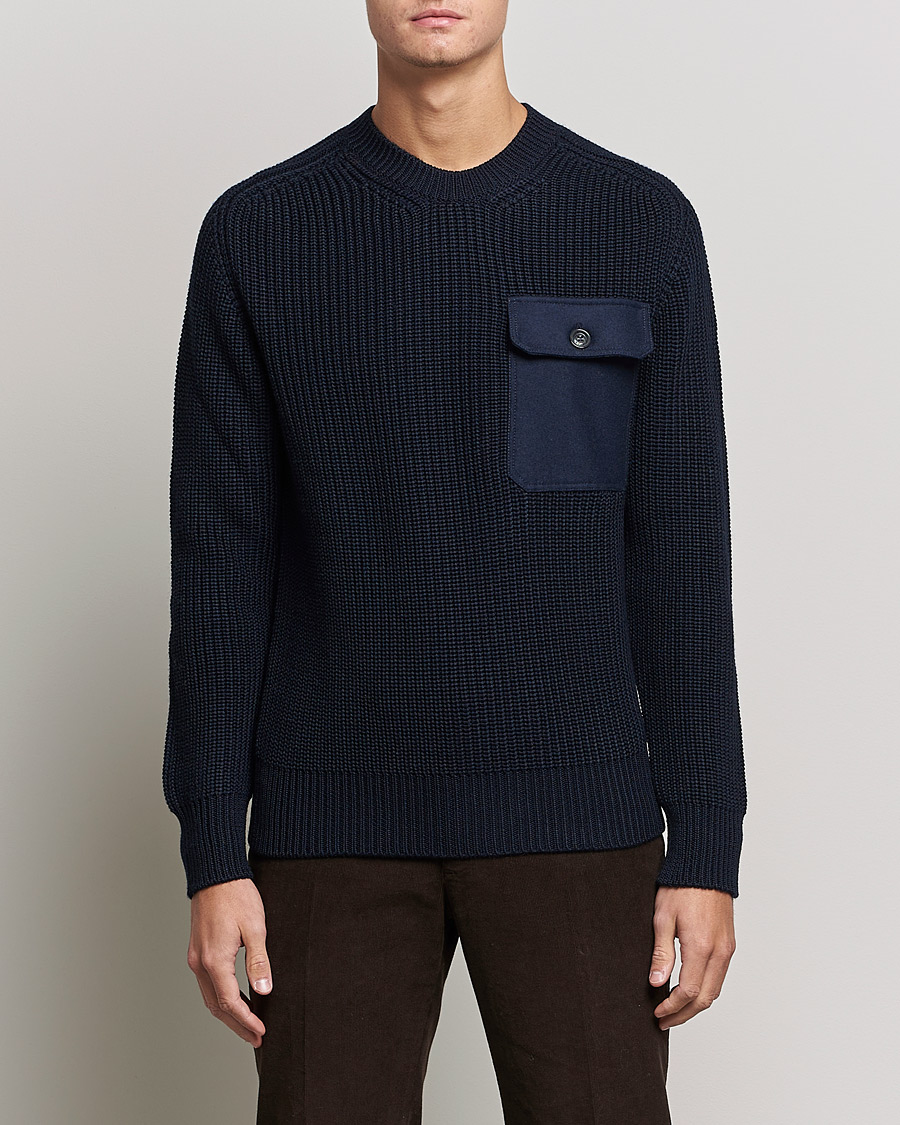 Homme | Pulls Et Tricots | Altea | Soft Wool Knitted Blazer Navy