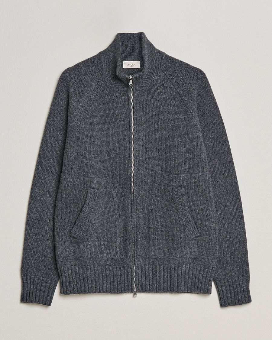 Homme | Pulls Et Tricots | Altea | Wool Zip Jacket Grey Melange