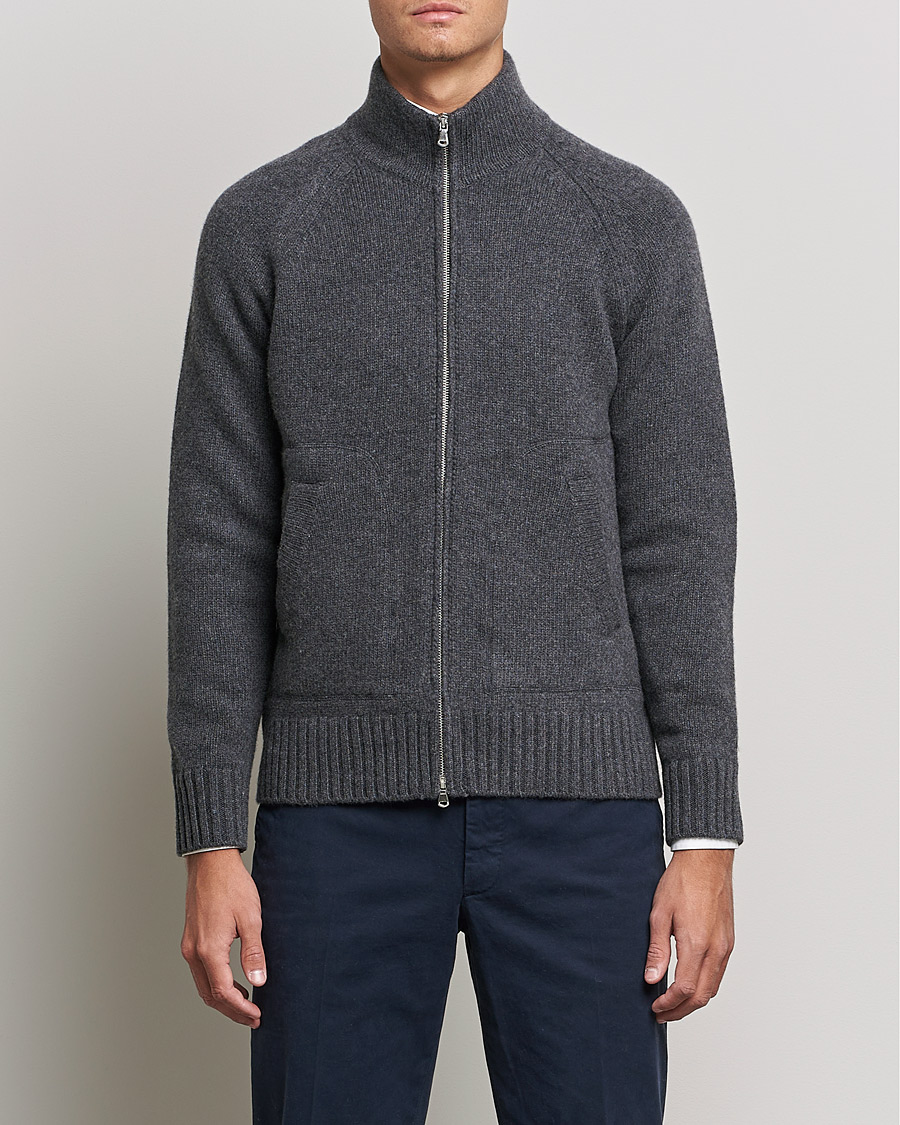 Homme | Pulls Et Tricots | Altea | Wool Zip Jacket Grey Melange