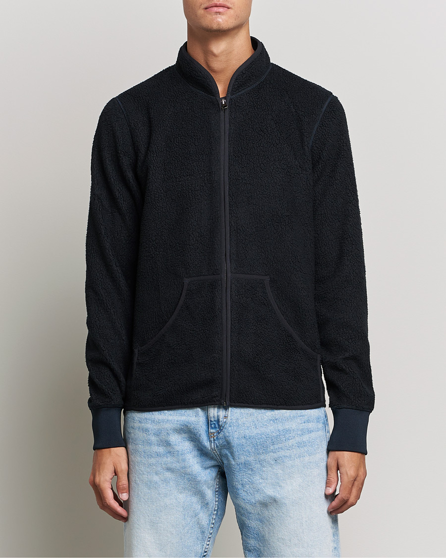 Heren | Truien | Bread & Boxers | Full Zip Fleece Jacket Navy Blue