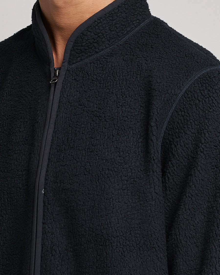 Heren | Truien | Bread & Boxers | Full Zip Fleece Jacket Navy Blue